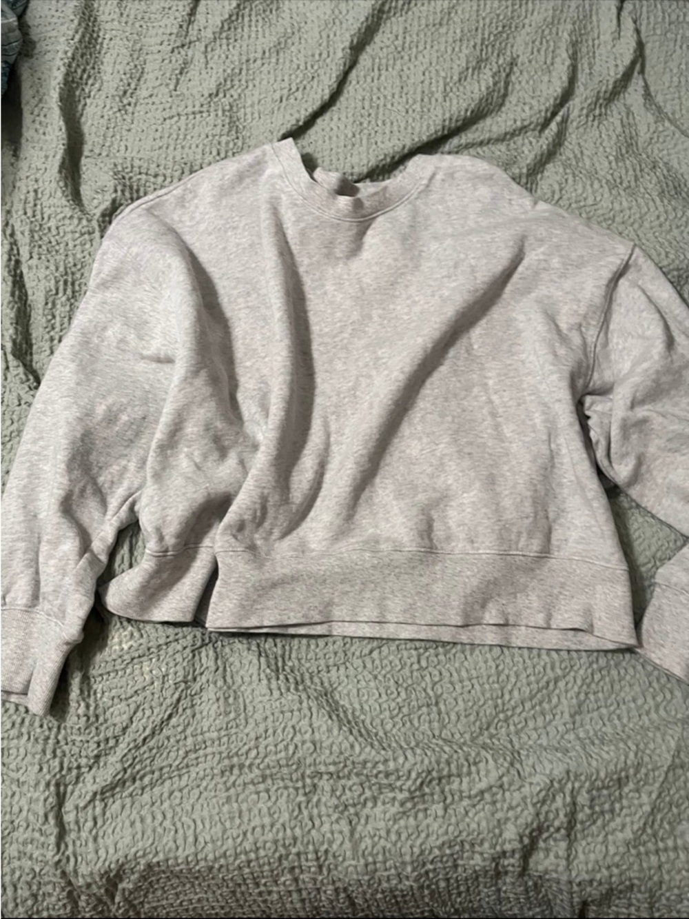 Everyday crop Crewneck Sweater - Light Gray